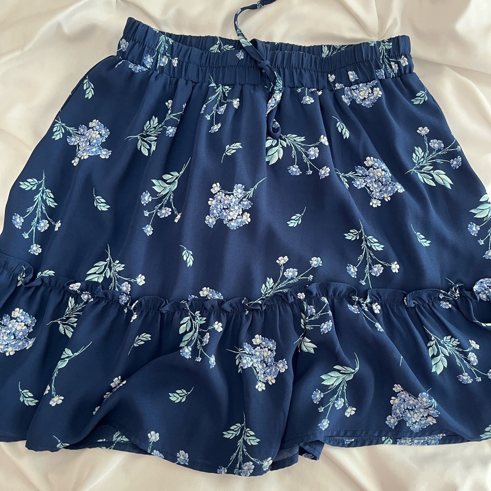 Blue Floral Skirt